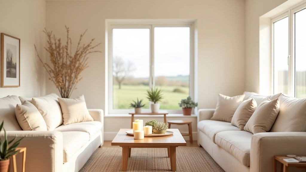 Minimalist living room with natural elements