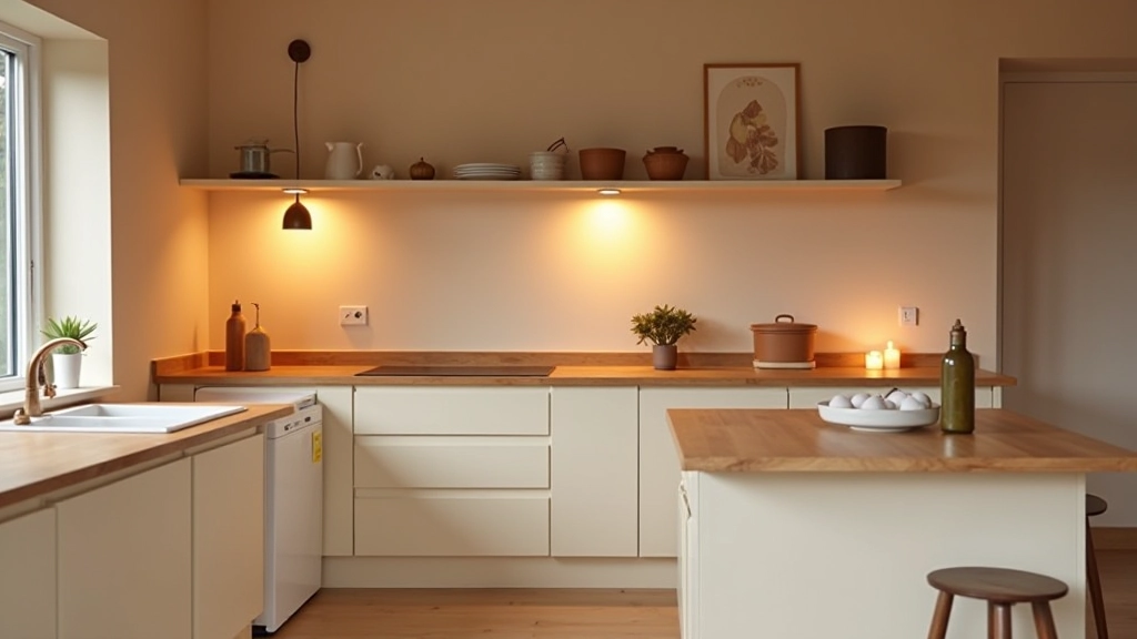 Ambient lighting setup in kitchen